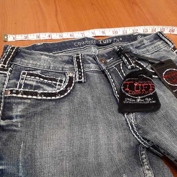 NWT Cowgirl Tuff Black Diamond Jeans W: 27/ L:31 - Picture 7 of 16